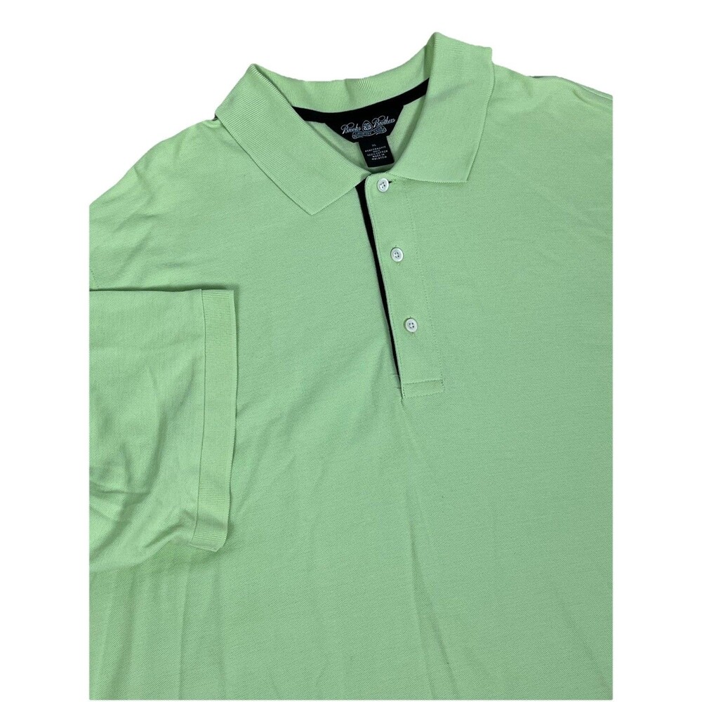 Brooks Brothers Country Club Mens XL Performance Knit Polo Shirt Logo‎ Green